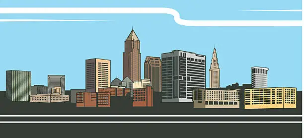 Vector illustration of Cleveland Skyline