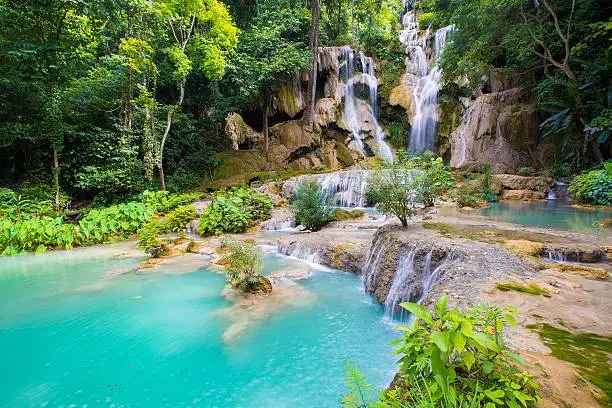 Kuang Si Waterfalls, Luang Phrabang, Laos.