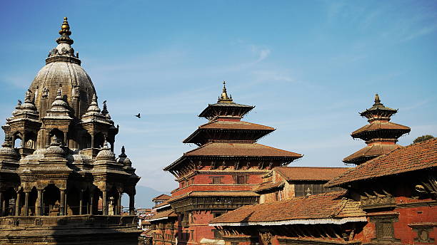 istock Nepal cityscape, ancient building with blue sky in patan 480257333