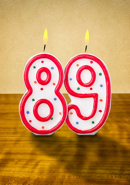 istock Burning birthday candles number 89 480259124