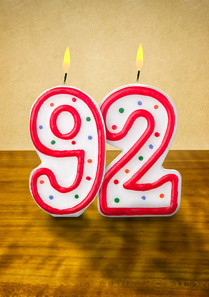 istock Burning birthday candles number 92 480259130