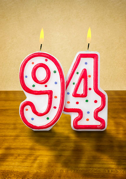 istock Burning birthday candles number 94 480259132