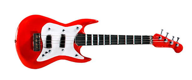 Red and White Guitar stock photo