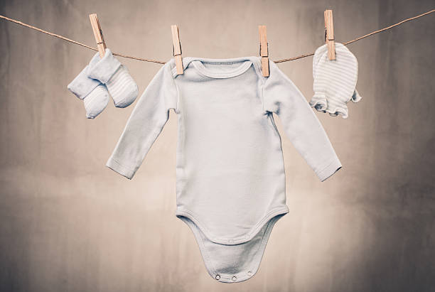 Baby goods hanging on the clothesline