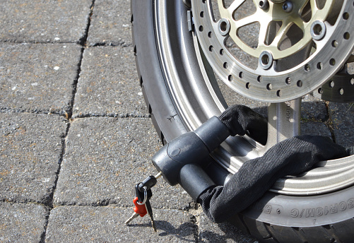 Tire with motorbike chain