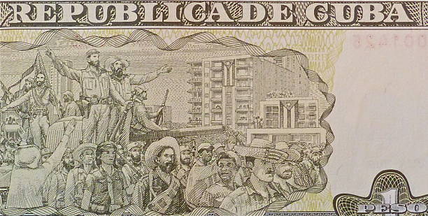 monnaie cubaine, monnaie, symbole du peso, peso mexicain, billette de cuba - castro photos et images de collection