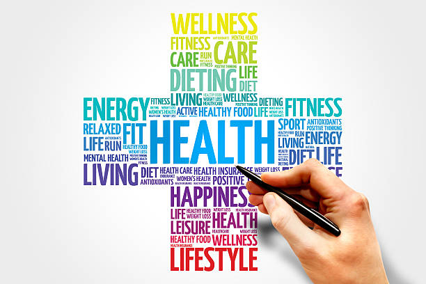 Health Health word cloud, health cross concept word cloud photos stock pictures, royalty-free photos & images