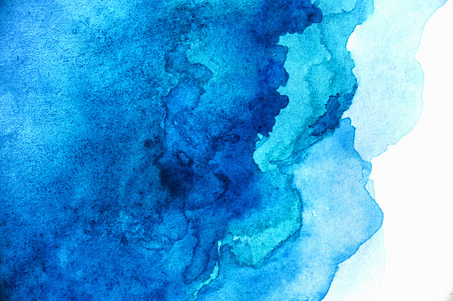 Blue spot, watercolor abstract hand painted textured background