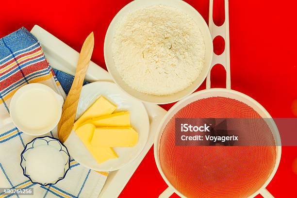 Preparation For Baking Bake Ingredients Stock Photo - Download Image Now - 2015, Baked Pastry Item, Bakery