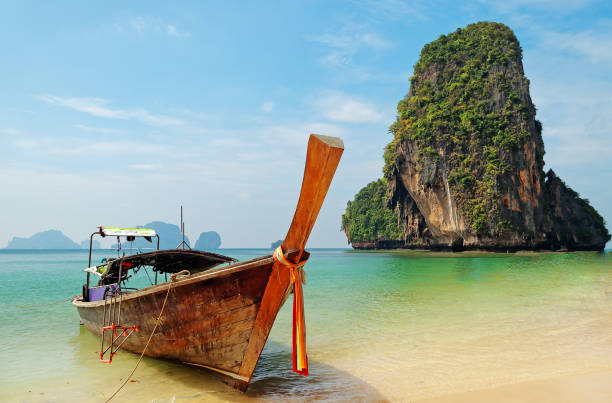 istock Traditional longtail boats on the Railay beach 480265553
