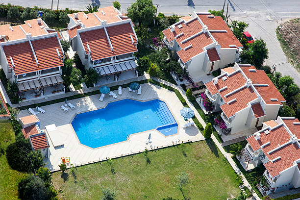 aerial view group of houses