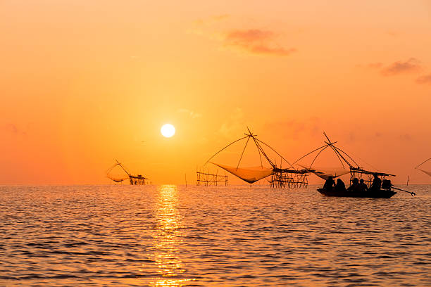istock Fish farms and evening light. 480267540