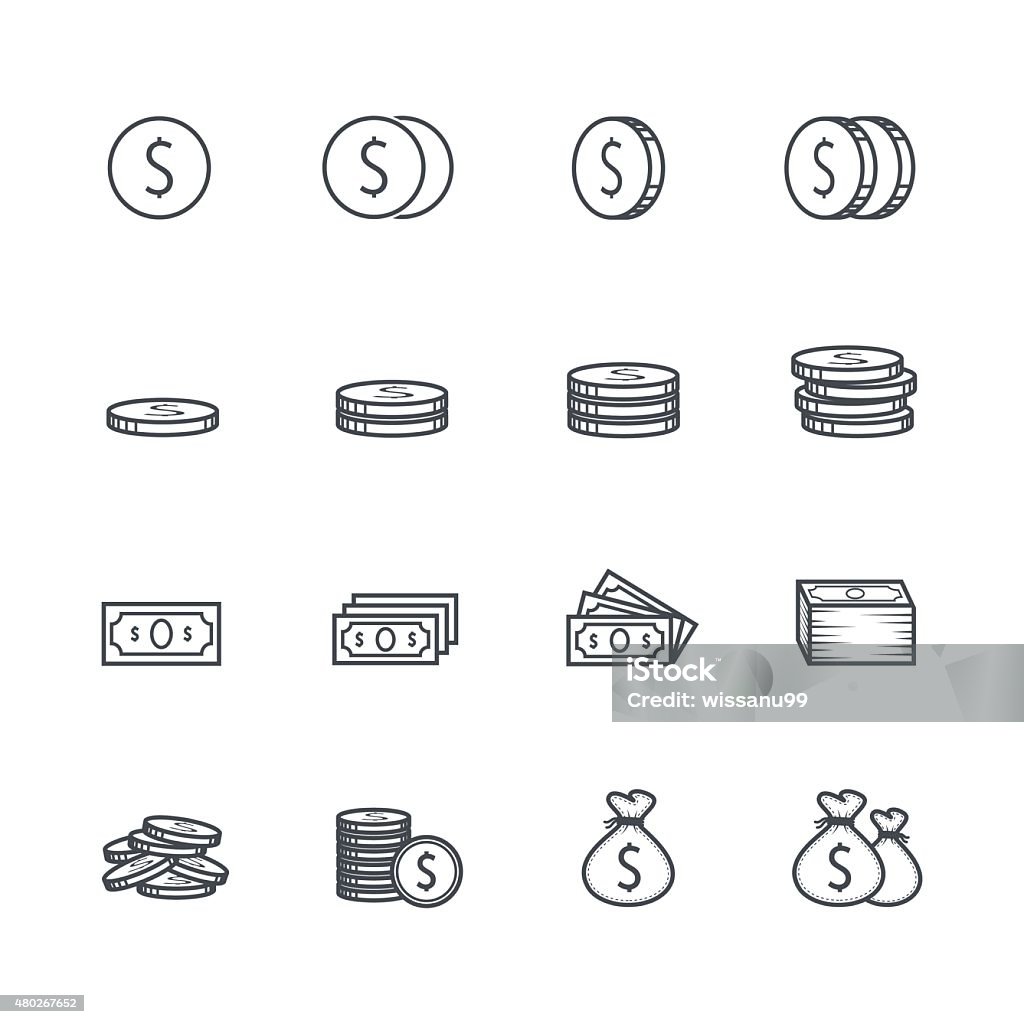 Money Icons Coin stock vector