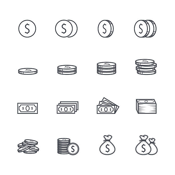 Money Icons Money Icons change silhouettes stock illustrations