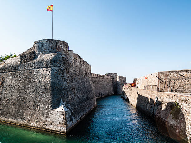 Ceuta a navigabile moat in the castle of Ceuta, Spain byzantine photos stock pictures, royalty-free photos & images