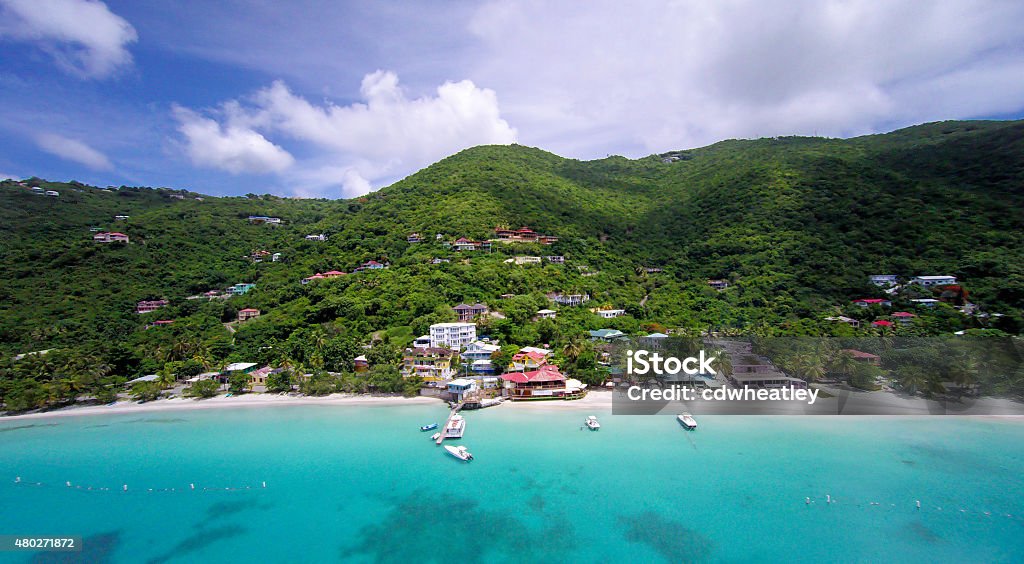 aerial panoramic view of Cane Garden Bay, Tortola, BVI aerial panoramic view of Cane Garden Bay, Tortola, British Virgin Islands British Virgin Islands Stock Photo