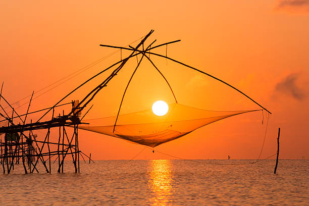 istock Fish farms and evening light. 480273208
