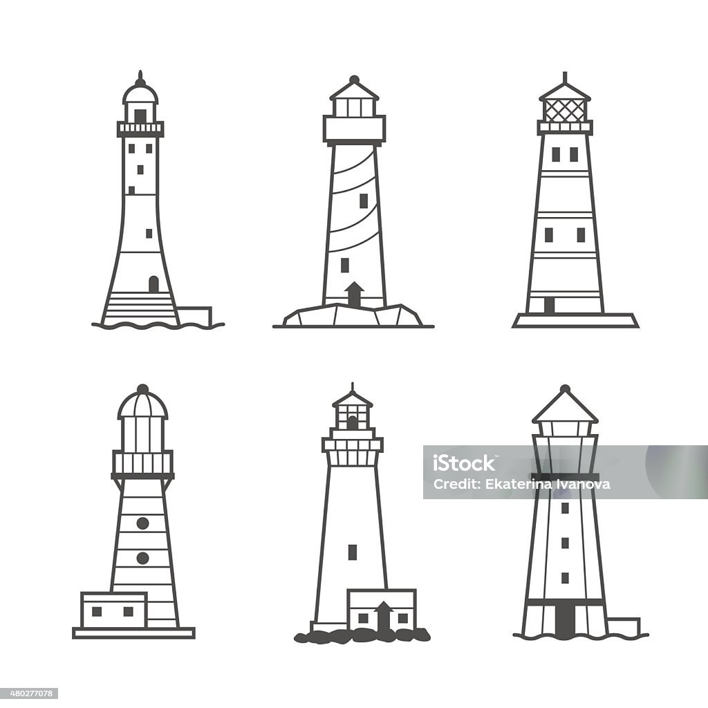 Biểu Tượng Vector Đơn Giản Hoặc Bộ Logo Của Ngọn Hải Đăng Hình ...