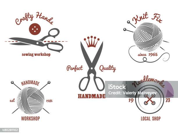 Handmade Logos Stock Illustration - Download Image Now - 2015, Arts Culture and Entertainment, Badge
