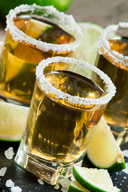 istock Gold Mexican tequila with lime and salt 480281244