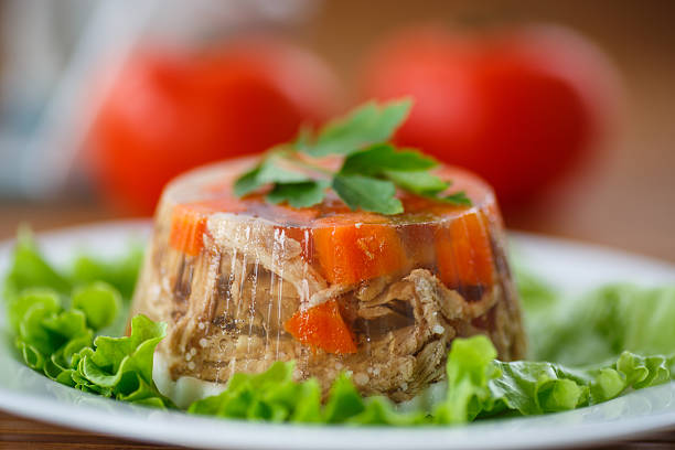 meat aspic stock photo