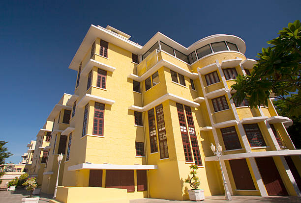 istock Yellow and white building and blue sky, Thailand. 480283594