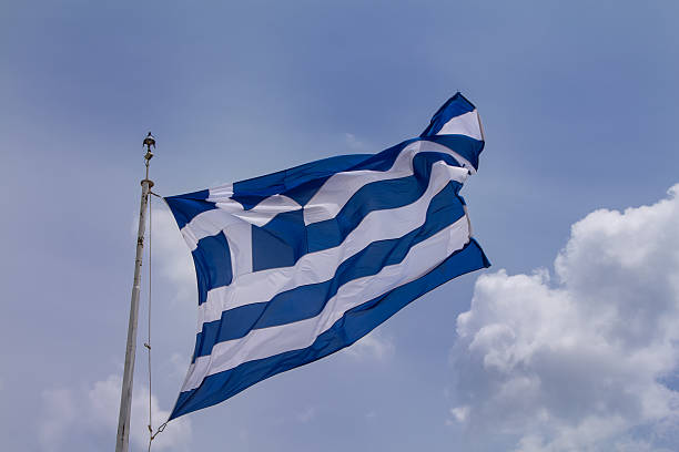 istock Greek Flag in the Wind 480288992