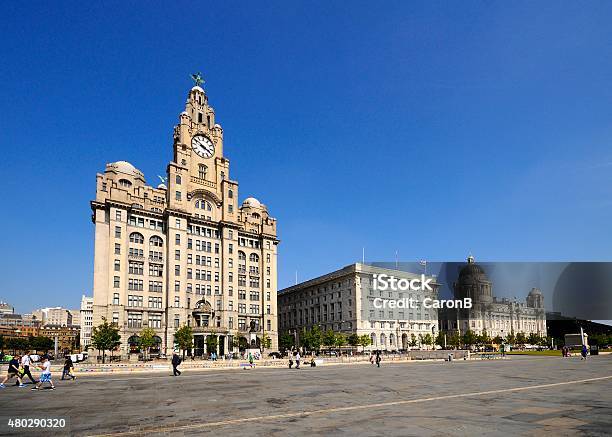 The Three Graces Liverpool Stock Photo - Download Image Now - City, Liverpool - England, 2015