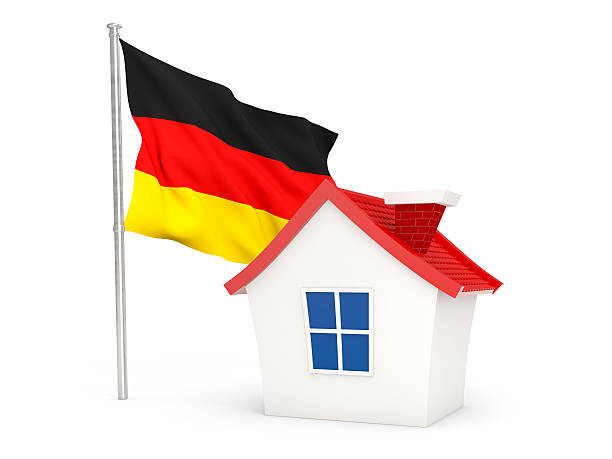 House with flag of germany isolated on white
