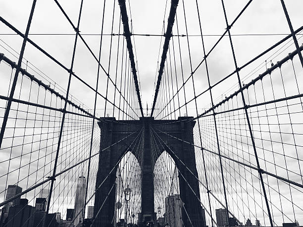 Crossing Brooklyn Bridge towards Manhattan