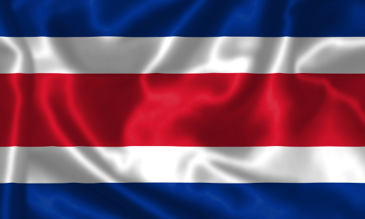 Costa Rican Flag flying in the wind.