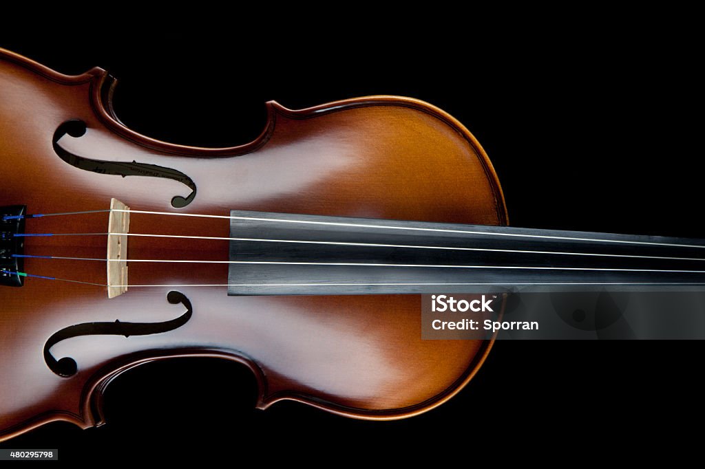 Violin Black Background Classical violin isolated on black Chamber Music Stock Photo