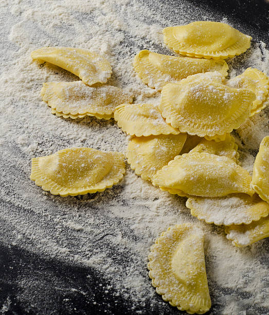 istock Italian  ravioli on   black table 480296956