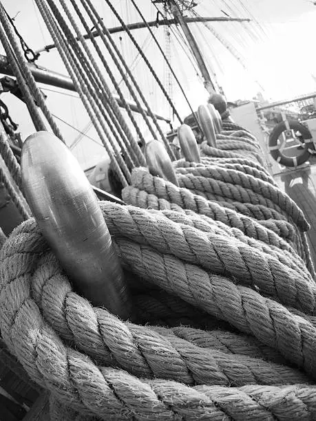 pin rail, tallship or sailboat