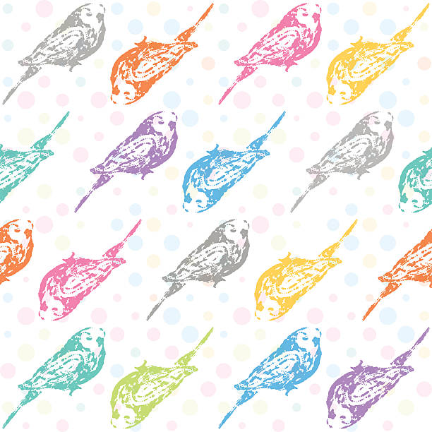 Ink hand drawn parrots seamless pattern For textile, wallpaper, wrapping, web backgrounds and other pattern fills echo parakeet stock illustrations