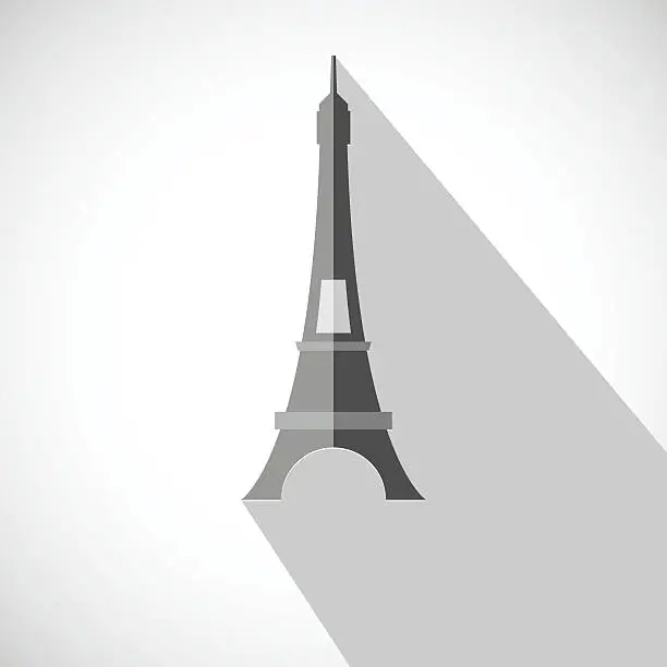 Vector illustration of Eiffel Tower Flat Icon. Vector EPS 10.
