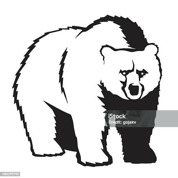 Ilustración de Grizzly Bear Contorno Ilustración y más Vectores Libres de Derechos de 2015 - 2015, Animal, Animales salvajes