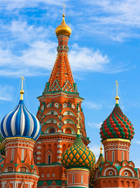 istock Cupolas of Saint Basil's Cathedral on Red square, Moscow, Russia 480303053