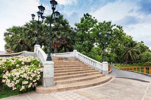 Stairs in Benjakiti Park in Bangkok; Thailand