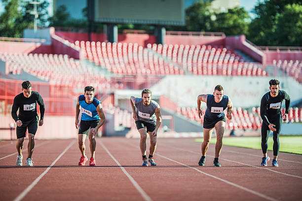 istock Group of young runners on a starting line. 480304272