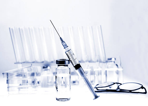 test-provette - petri dish medical equipment syringe vaccination foto e immagini stock