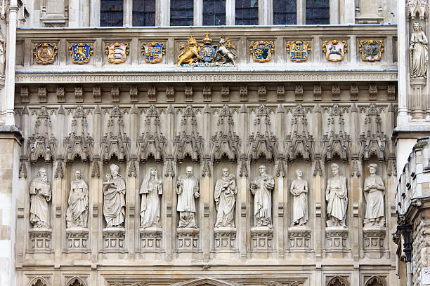 fachada ocidental, a abadia de westminster, londres - westminster abbey city of westminster awe uk - fotografias e filmes do acervo