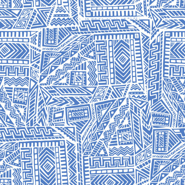 бесшовный узор в этническом с�тиле - part of aztec design element seamless stock illustrations