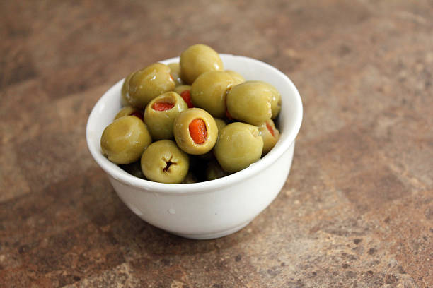 Green olives stock photo