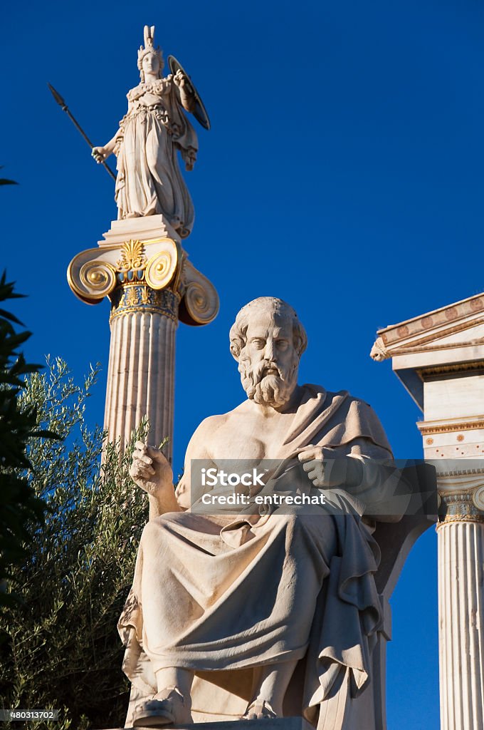 Estatua de Plato. Atenas, Grecia. - Foto de stock de 2015 libre de derechos