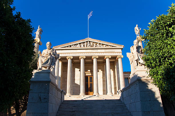 istock Academy of Athens with Plato and Socrates monument. 480313754