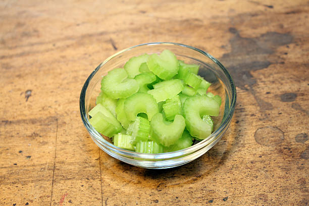 Chopped celery stock photo