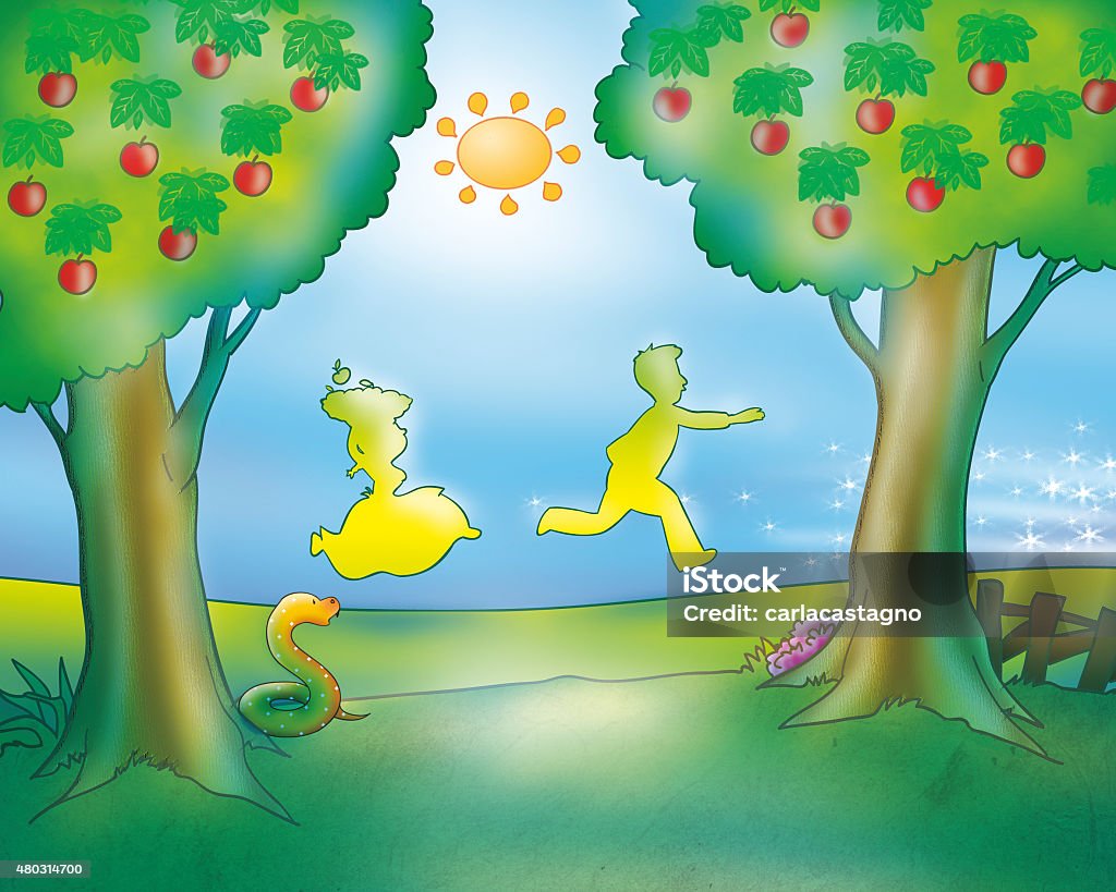 Man and woman running (Gingerbread boy fairy tale) A man and a woman are running in the country, following the Gingerbread Boy (that is not in this illustration). Digital illustration a fairy tale. Gingerbread Man stock illustration