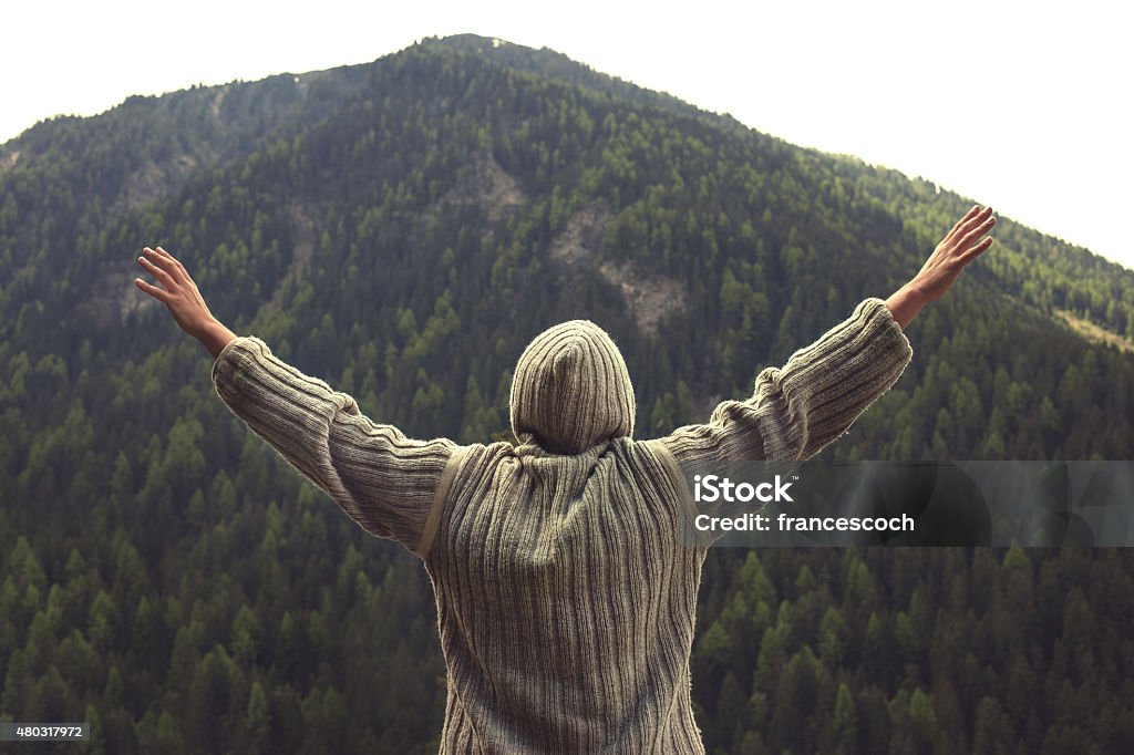 eagle man flying to the top Reaching Stock Photo
