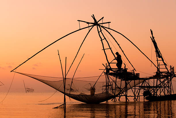 istock Fish farms and evening light. 480318952